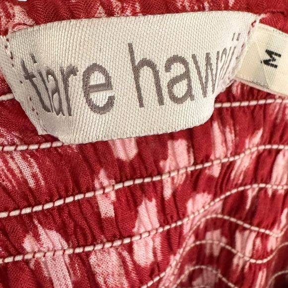 Anthropologie Tiare Hawaii Smocked Strapless Dot Print Maxi Dress Cherry Size M - Picture 6 of 11